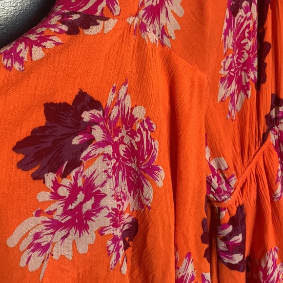 Orange tropical print romper coverup small - Picture 11 of 11